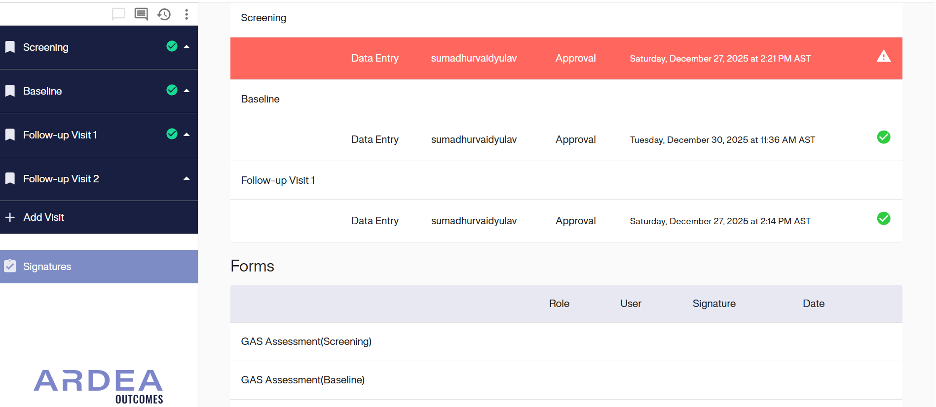 Signatures Dashboard